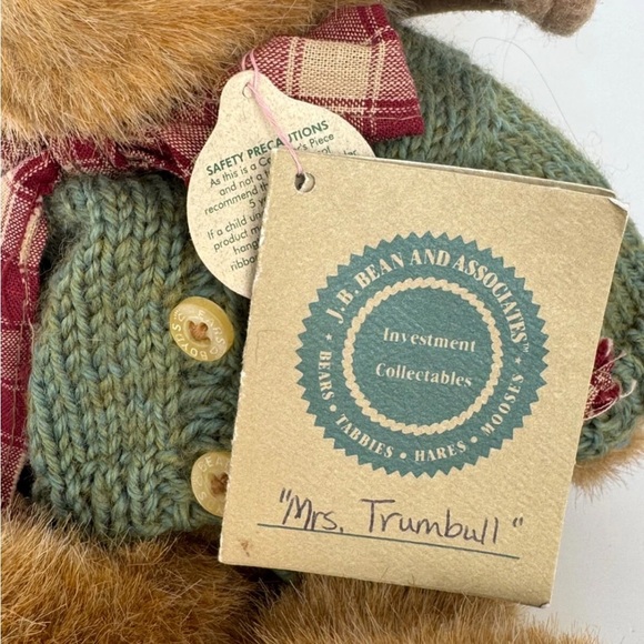 Mrs. Trumbull Boyd’s Bear Jointed Plush JB Bean RETIRED Collectible Teddy Bear - Picture 3 of 10
